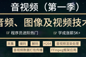 音视频开发技术学习视频教程(第一季)-2021进阶年课|完结无秘